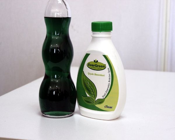 Yeşil Yapraklı Süs Bitkileri İçin Sıvı Bitki Besini resmi